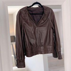 Stylish ARTHUR MENDOCA Brown Perforated 100% Lambskin Jacket